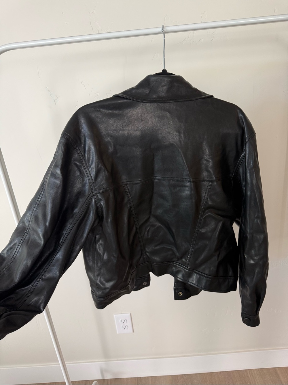 Abercrombie & Fitch Black Leather Jacket - Picture 3 of 3
